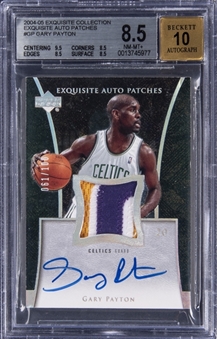 2004-05 UD “Exquisite Collection” #AP-GP Gary Payton Signed Patch Card (#061/100) - BGS NM-MT+ 8.5/BGS 10